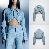 womens 2022 spring and autumn new hot selling street fashion denim jacket casual all match straight jeans