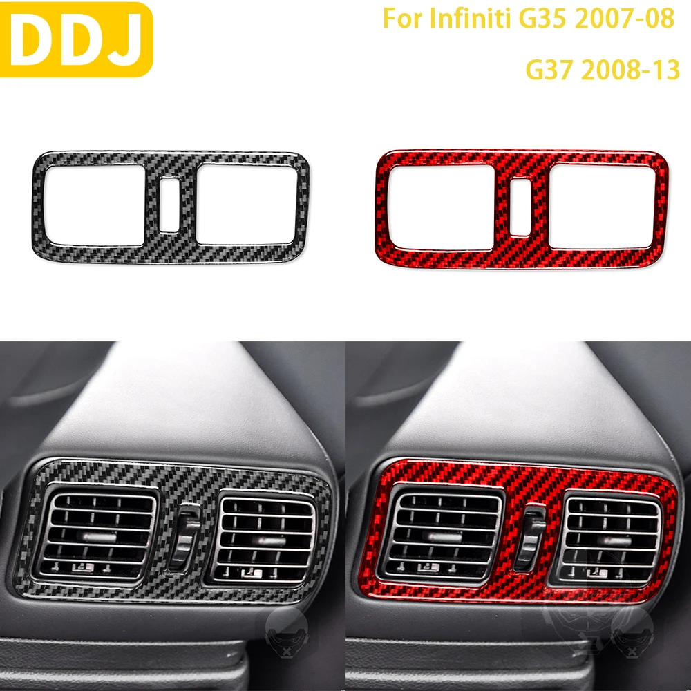 

Аксессуары для Infiniti G35 2007 2008 G37 2008-2013, автомобильные наклейки из углеродного волокна для внутренней отделки автомобиля, кондиционера, верхней отделки