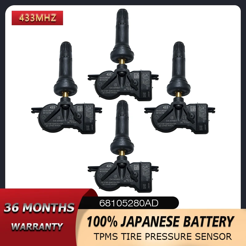 Для DODGE Дротика JEEP RENEGADE CHRYSLER 200 FIAT 500X датчик давления в шинах 433 МГц TPMS 68105280AC 68105280AD 68105280AF