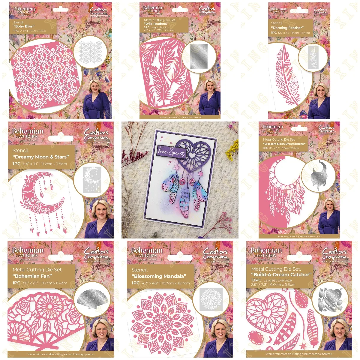 

New Free Shipping Moon Stars Feather Metal Cutting Dies Stencil for 2023 Scrapbook Diary Decoration Embossing Template DIY Card