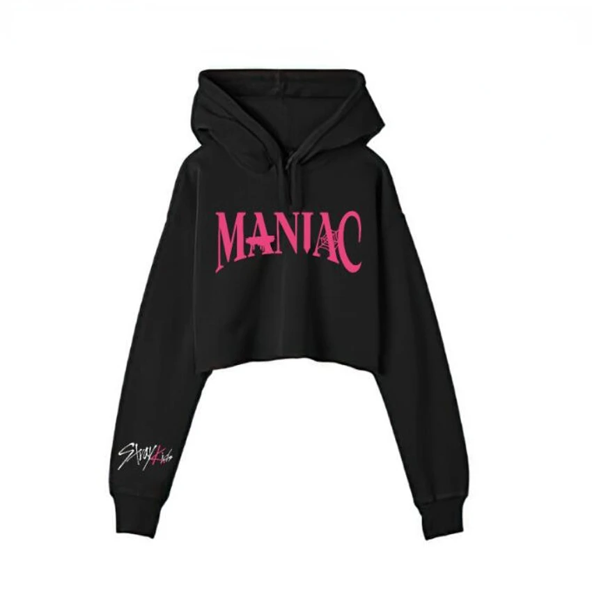 

Stray Kids Maniac WORLD TOUR Crop Top Hoodie Women Long Sleeve Hooded Harajuku Cropped Sweatshirt Casual Tracksuit KPOP Clothes