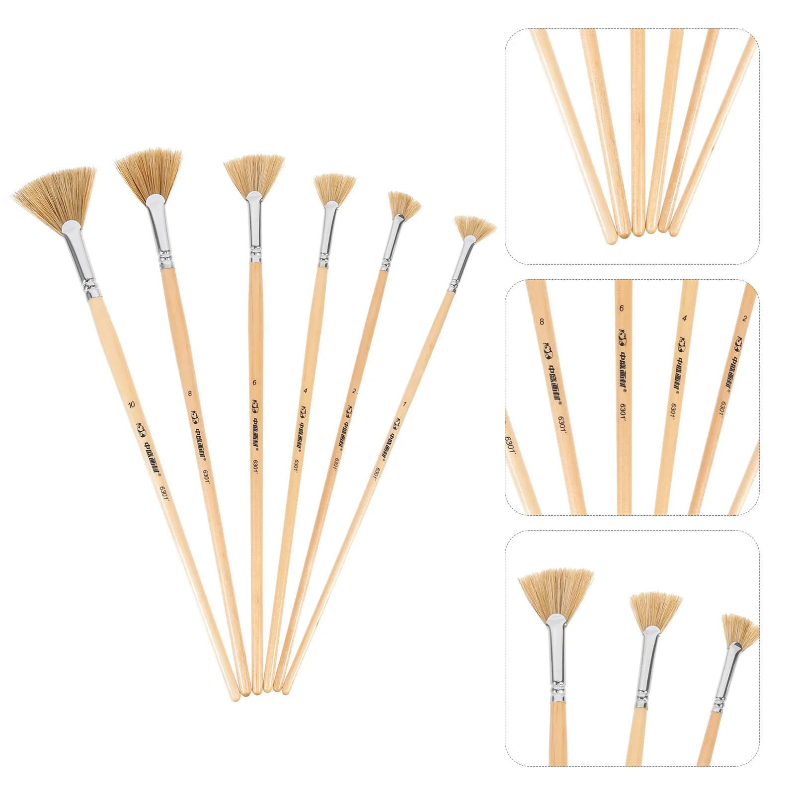 

6 Pcs Oil Paintbrush Kids Brush Ergonomic Professional Painting Solid Wood Convenient Student Draw Supplies Supply Daily