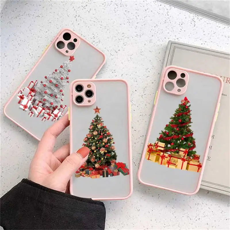 

Christmas Tree New Years Gift Phone Case matte transparent For iphone 11 12 13 7 8 plus mini x xs xr pro max cover