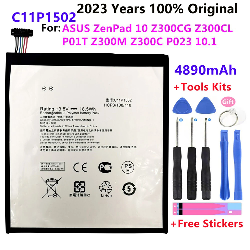 

100% Original Replacement Phone Battery C11P1502 4890mAh for ASUS ZenPad 10 Z300CG Z300CL P01T Z300M Z300C P023 10.1 Bateria