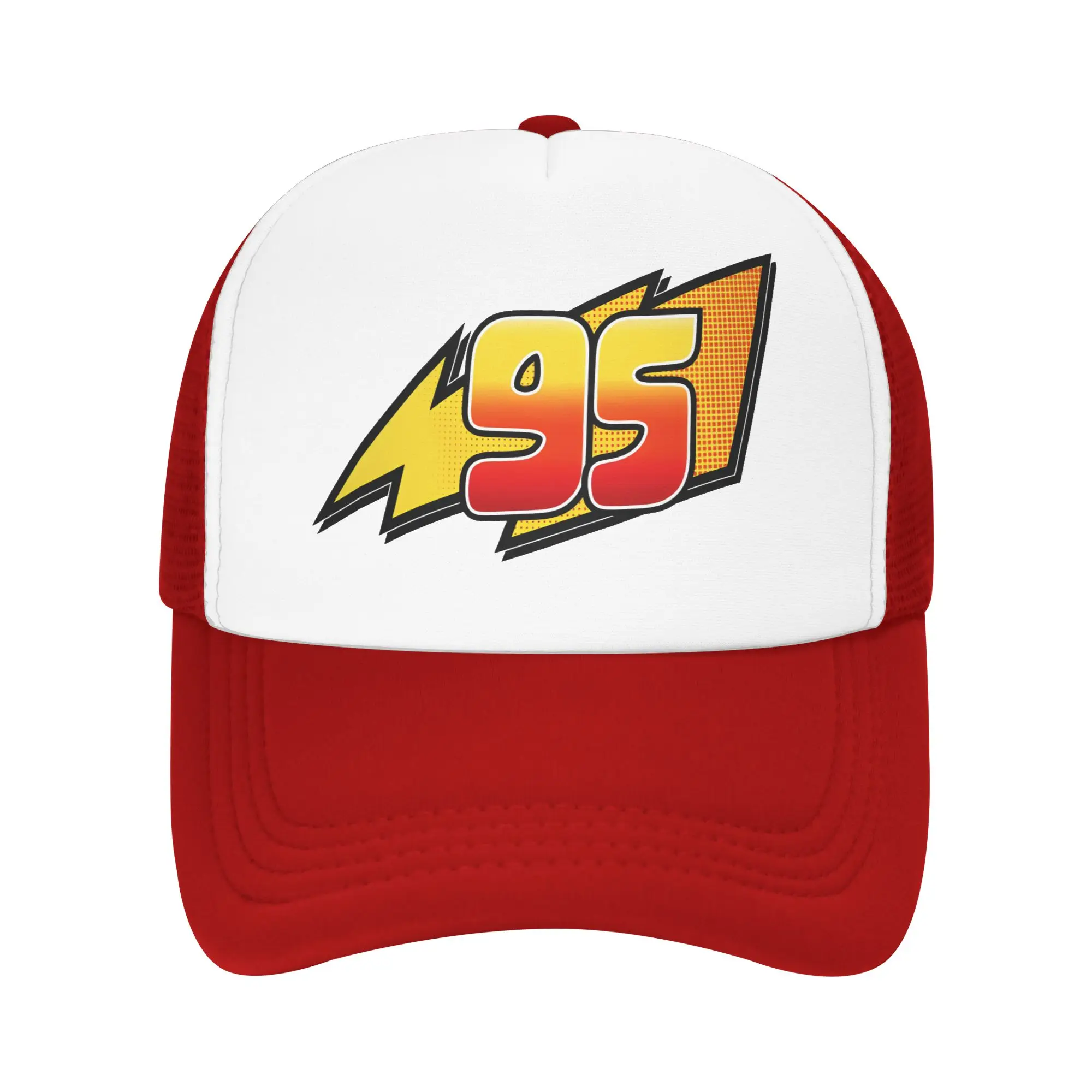 Фото Бейсболка Lightning Mcqueen 95 с логотипом, повседневная, весенняя, в стиле тракер, высококачественная, в стиле K-pop, рок, хип-хоп, мужская, Y2K, крутая бейсболка №1