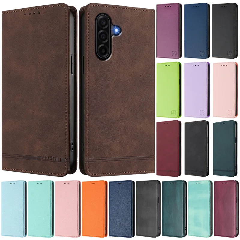 Фото Чехол-книжка из кожи с магнитом для Samsung Galaxy A57 5G (SM-A576B) с подставкой, чехол-флип, защитный чехол-накладка №1
