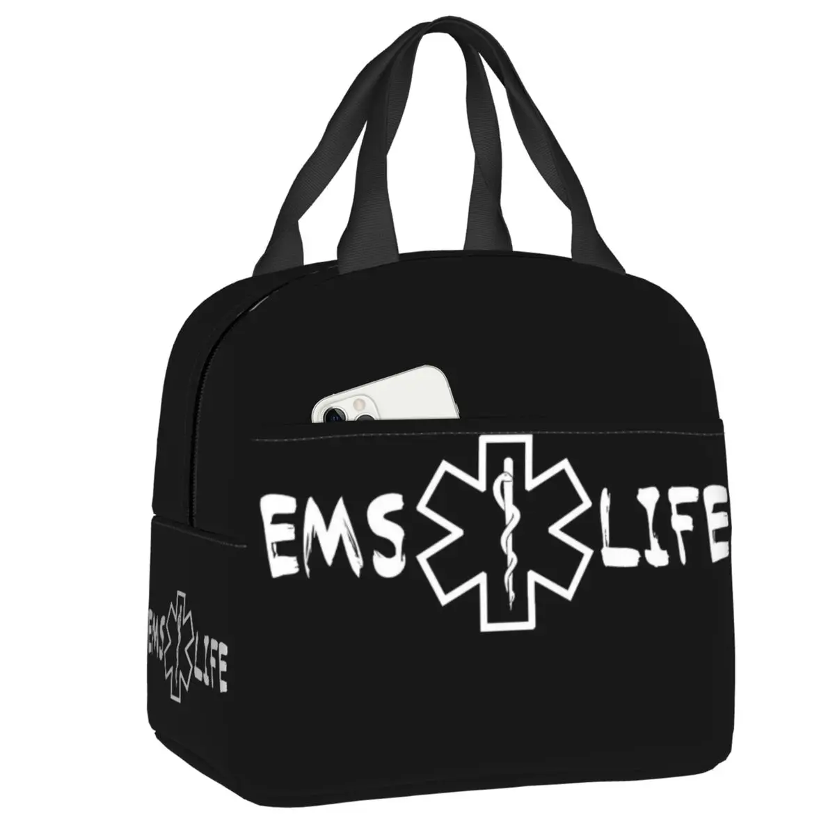 

EMT Star Of Life Insulated Lunch Bag for Women Portable Paramedic Medic Ambulance Cooler Thermal Lunch Box Beach Camping Travel