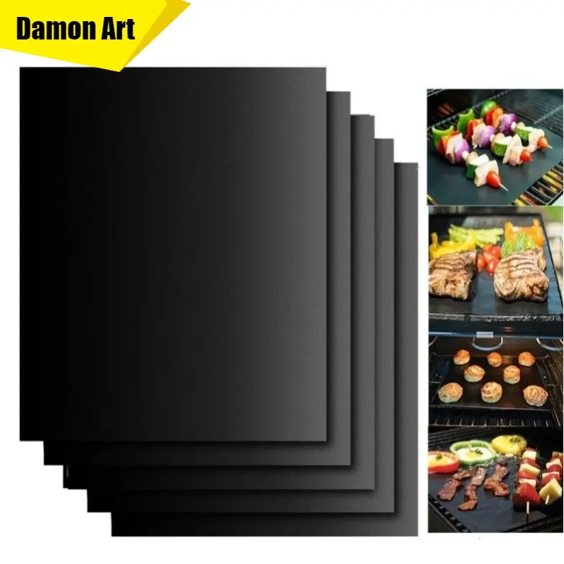 

Bakery Accessories Reusable Non-Stick BBQ Grill Mat Pad Baking Sheet Meshes Portable Outdoor Picnic Cooking Barbecue Tool 1/5pcs