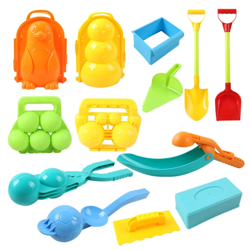 

13Pcs Snow Toys Kit And Sand Mold Fun Winter Outdoor Snow Tools Snowball Clip Snowball Game Toys For Kids And Adults