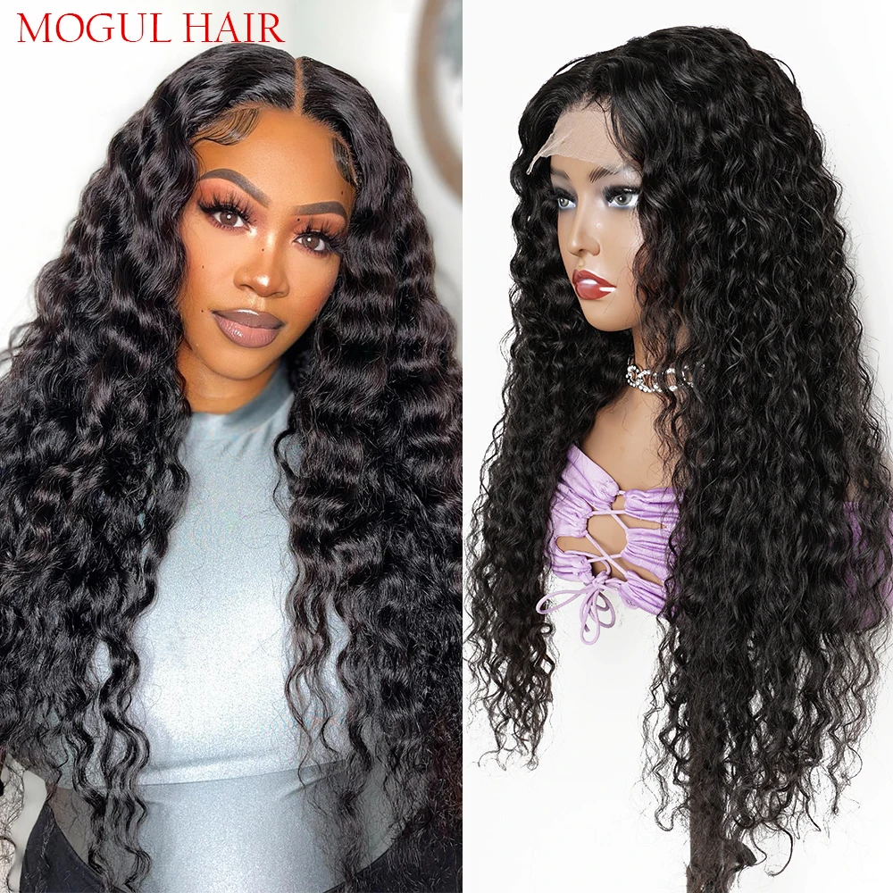 

Water Wave 4x4 Lace Closure Wig 13x4 Lace Frontal Wigs 4x1 T Middle Part Brazilian Virgin Human Hair Pre-Plucked Hairline Mogul