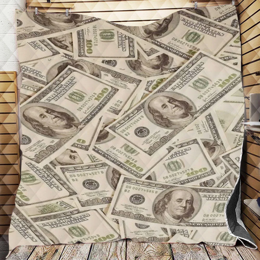 

Luxury Super Money Quilt Blanket Euros Rich Funny Throw Blanket Custom Printed Air Conditioner Quilts Gift for Adults Drop Ship