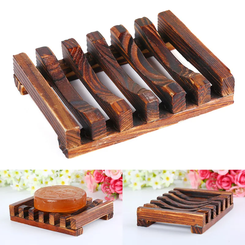 

Soap Dish Bar Holder Bath Shower Tray Drain Storage Plate Rack Wood Handmade Soap Box Portable Lightweight Design Handy Wood