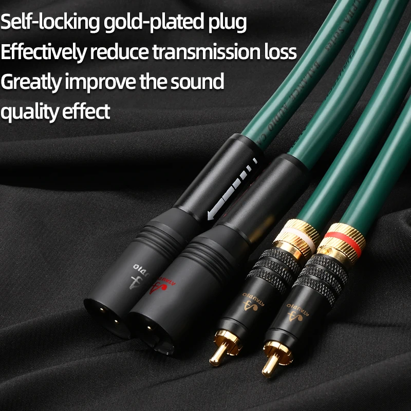 Фото Кабель ATAUDIO HiFi 2RCA на 2XLR, высококачественный, премиум-класса, 2-жильный, с экранированием, аудиокабель HiFi, соединительный кабель RCA-XLR №3