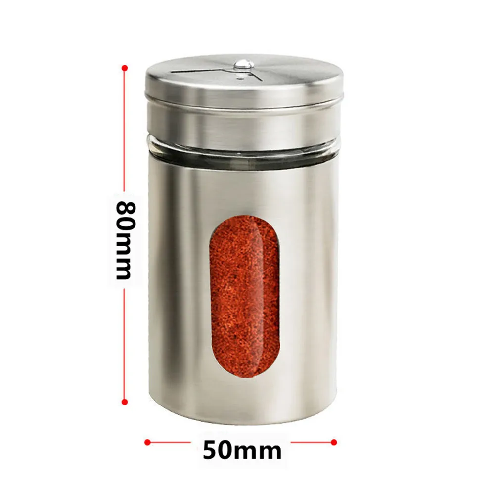 

Pot Spice Jar Glass Herb Home Kit Outdoor Seasoning Shakers 80x50mm Containers Stainless Steel Toothpick Holder