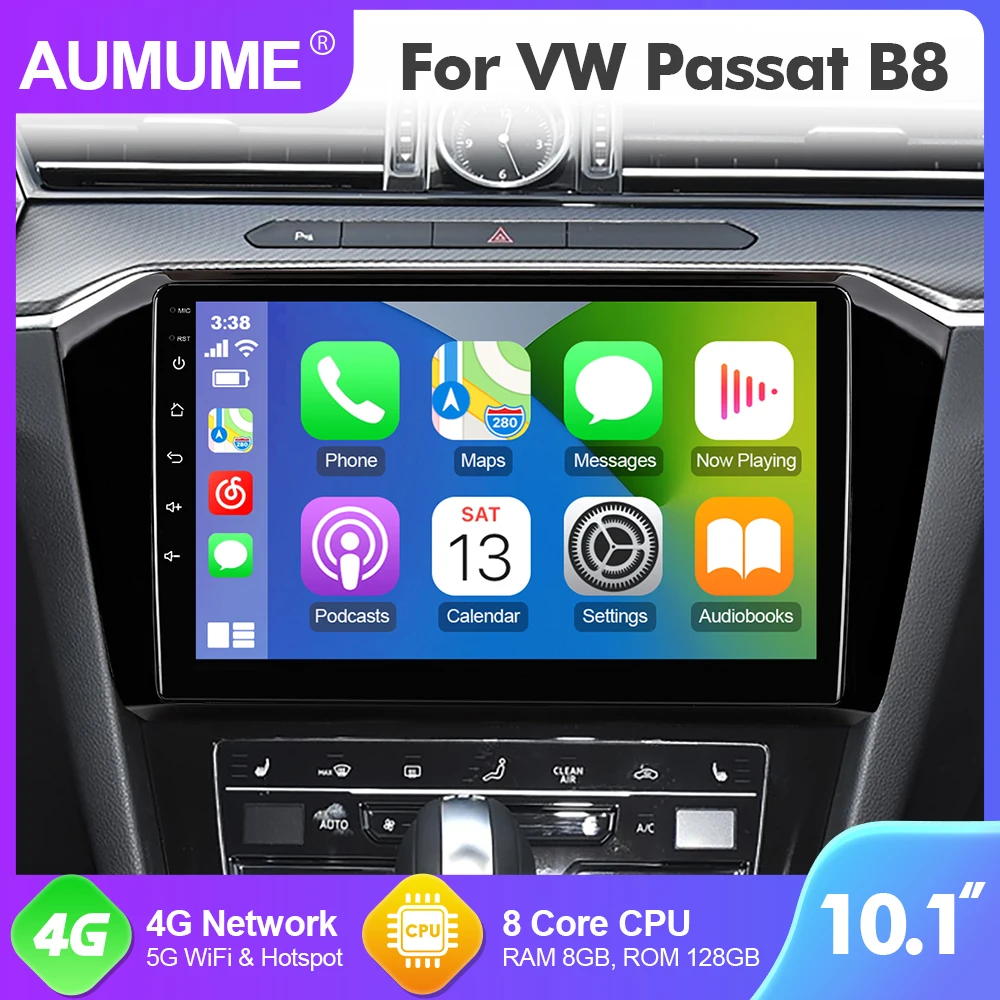 

AUMUME Radio Android 12 For VW/Volkswagen Passat B8 2015-2020 Car Multimedia GPS Player 8 Core RAM 8GB RDS DSP No 2DIN DvD