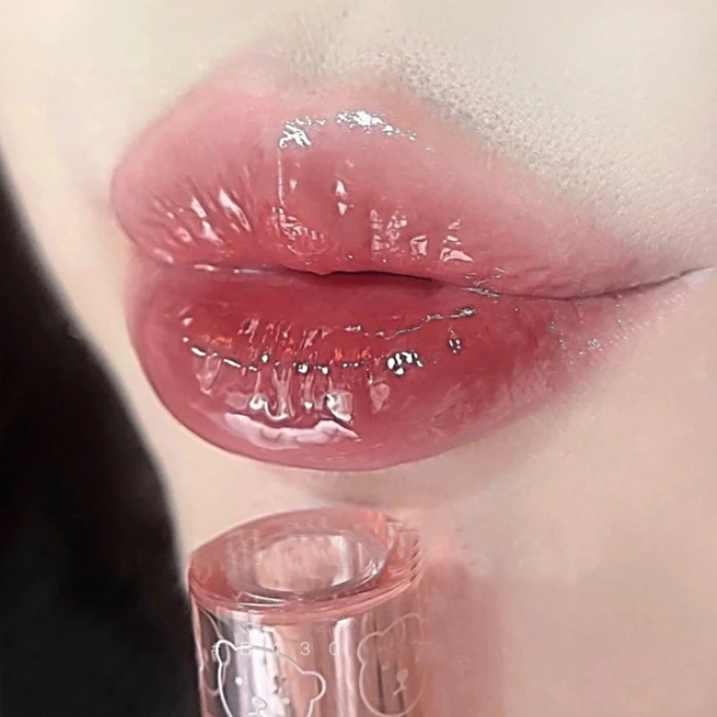 

Crystal Jelly Lip Gloss Shiny Clear Mirror Lasting Moisturizing Glitter Liquid Lipstick Waterproof Non-sticky Lips Glaze Makeup