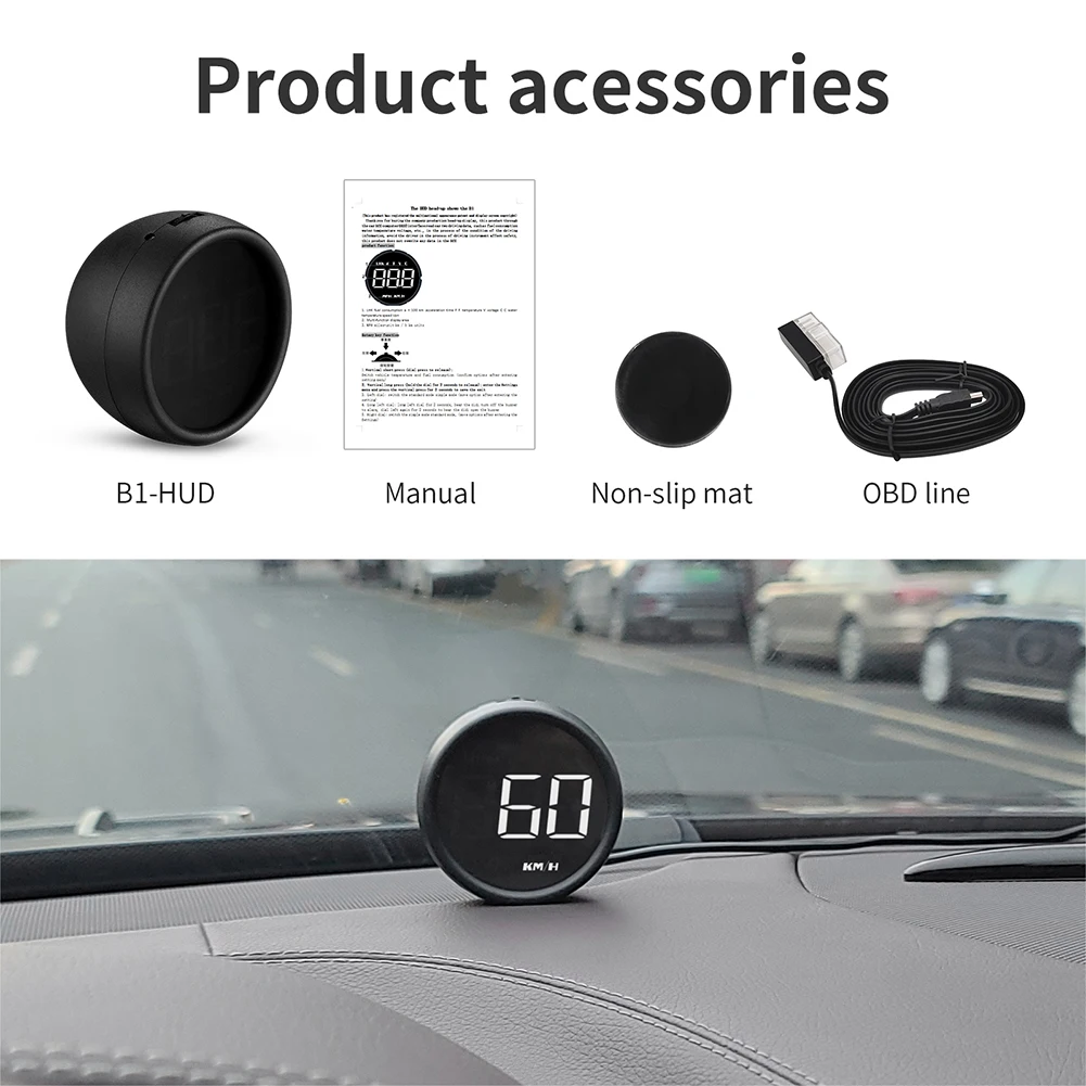 

Автомобильный проекционный компьютер OBD2, умный цифровой измеритель наклона, спидометр B1, превышение скорости, сигнализация об/мин, проекционный дисплей