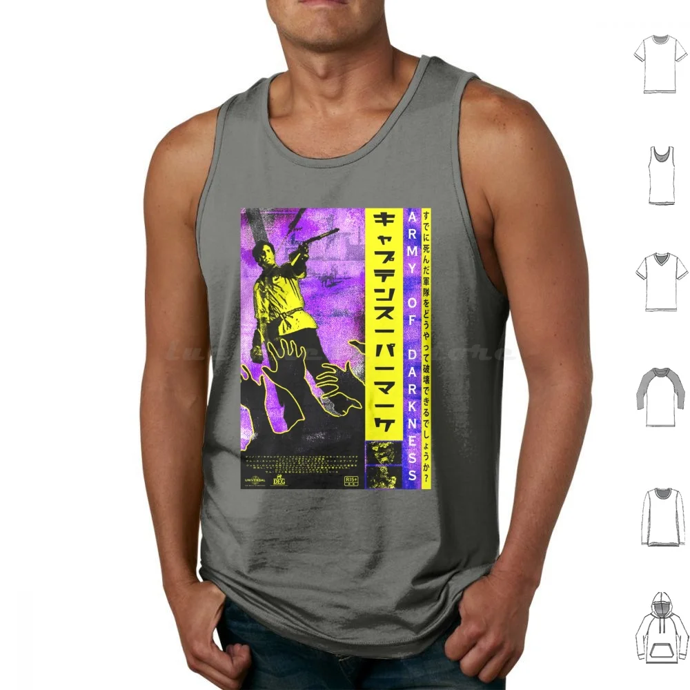 Японские майки в стиле милитари темноты хлопок принт пурпурные злые мертвецы