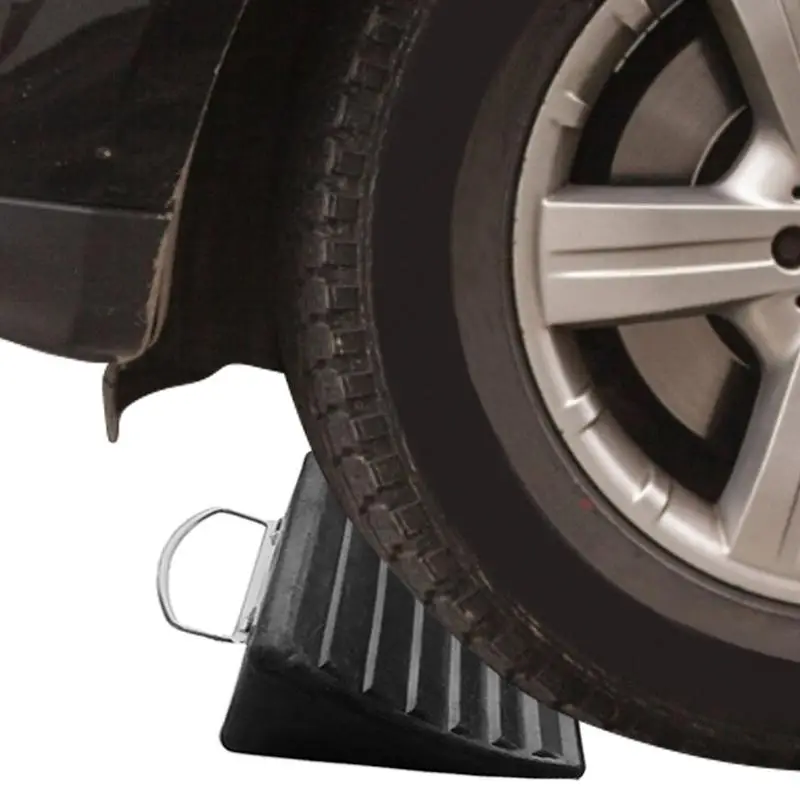 

Wheel Chocks For Travel Trailers Heavy Duty Rubber Wedge For Front And Back Tires Durable Tire Stopper With Handle For Cars