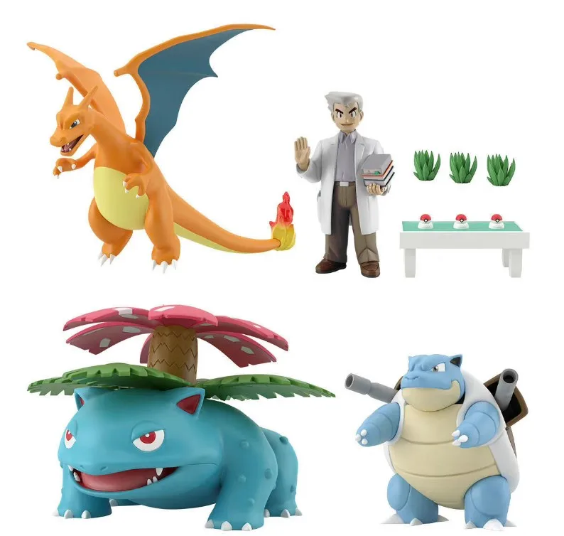 Bandai Scale World Kanto Dr. Daming Region Blaine Rapidash Magmar Фигурка Charizard Blastoise Venusaur Samue