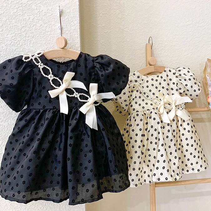 

2023 New Summer Girl Princess Dress Short Sleeve Party Tutu Dress Kids Wedding Children Clothing Baby Clothes Vestidos