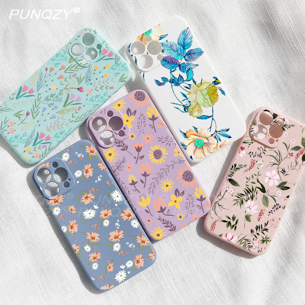 

Spring flower Phone Case For iphone 13 PRO 12 XR XS MAX 7 6 8 Plus Cute Butterfly gift Candy Silicone Case for iphone 11 pro max