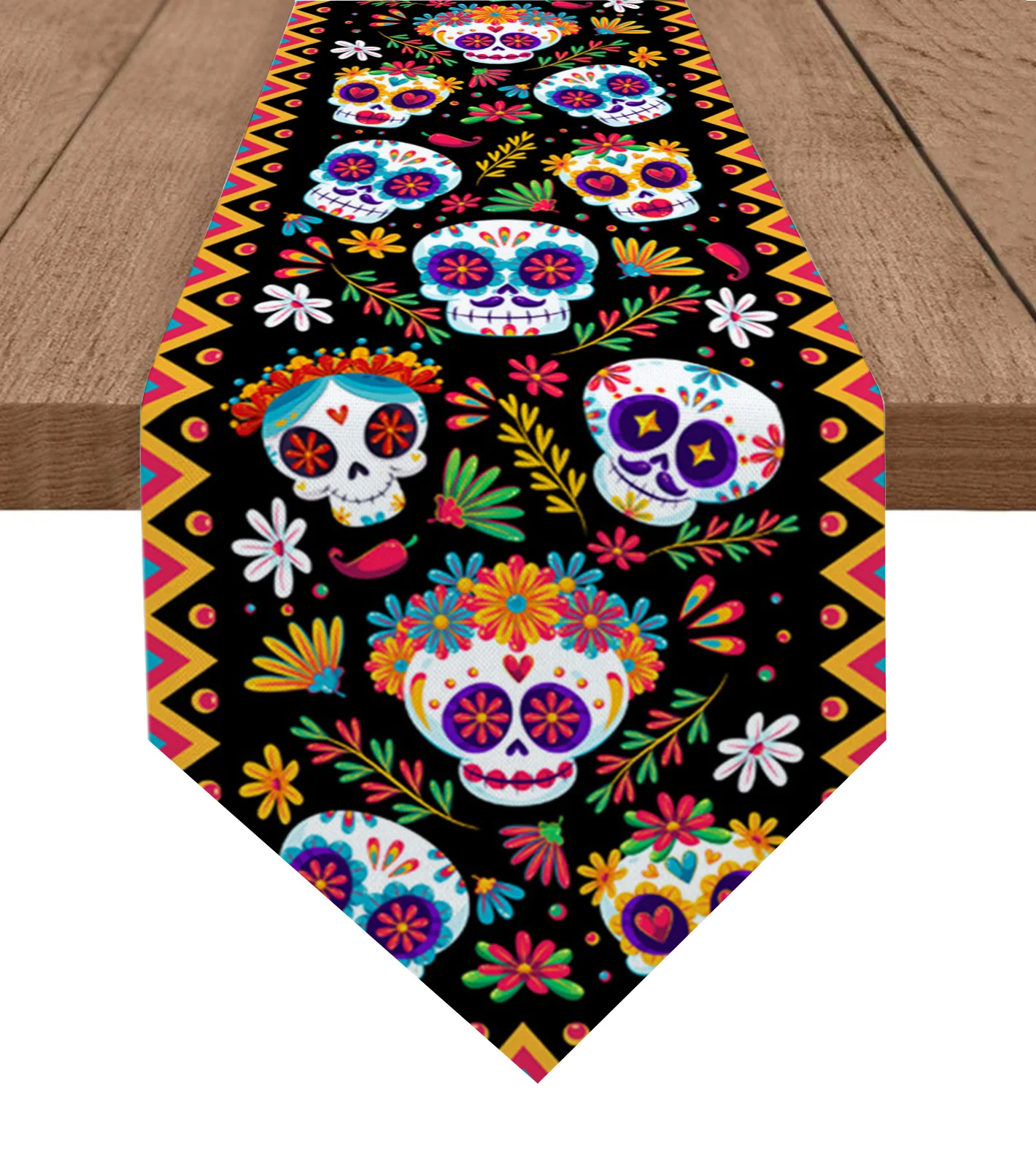 

Геометрический череп, искусственная кожа, украшение для свадебной вечеринки, праздничный кухонный стол, Настольная дорожка