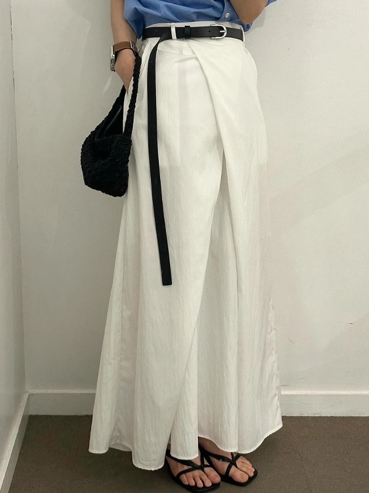 Белая юбка-миди трапециевидной формы, женская, шикарный дизайн ...