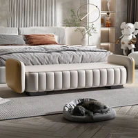 italian minimalist leather bed stool bedroom simple modern bedside sofa stool door into the house to change shoes stool