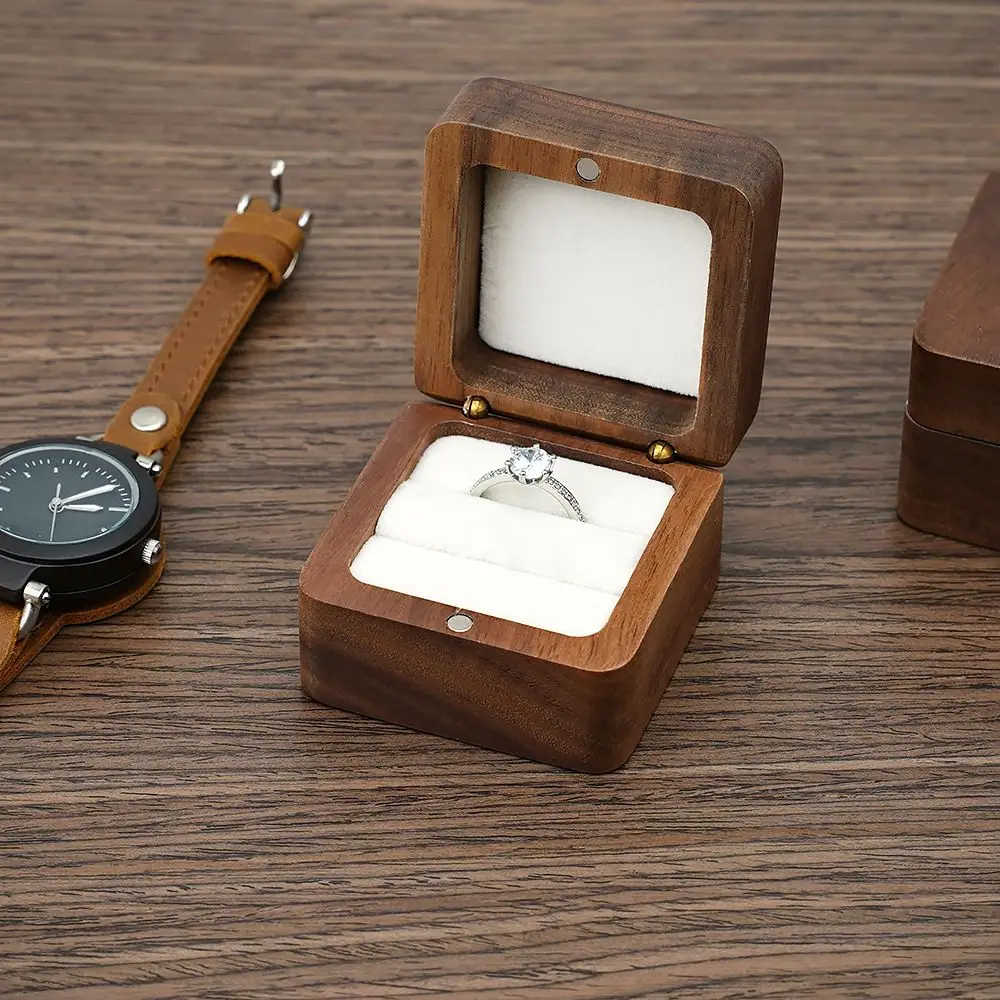 

Ceremony Proposal Earrings Organizer Gift Jewelry Box Presentation Box Ring Box Ring Bearer Box Wooden Storage Box