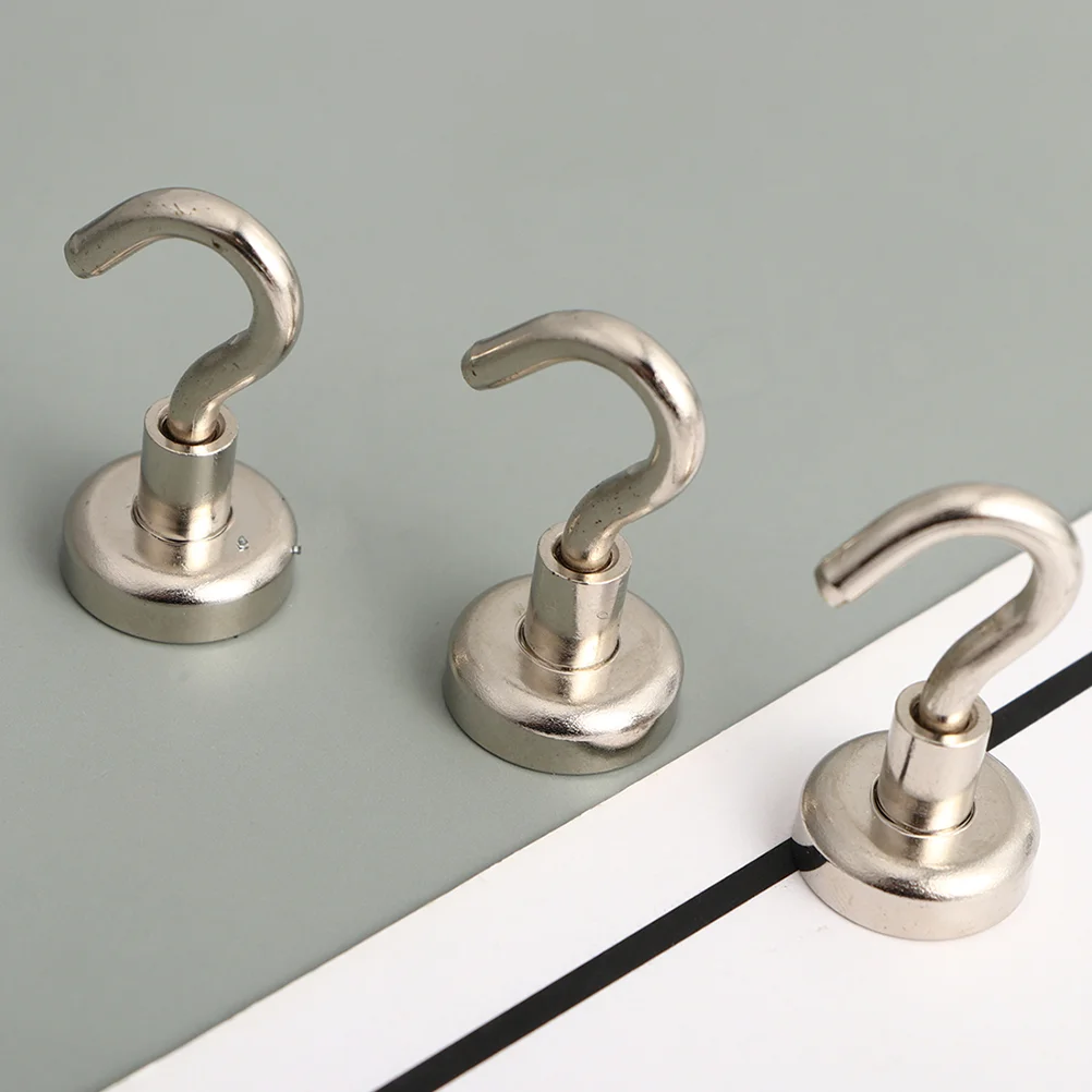 

6pcs Magnetic Hooks Strong Magnetic Hooks Hanging Hooks for Home (Silver) Key holder the wall