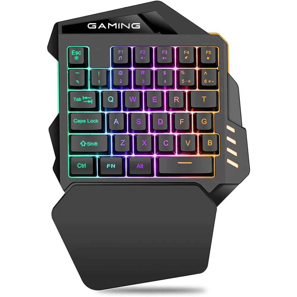 

One Handed Gaming Keyboard 35 Keys Mechanical Keyboard RGB Backlit PC Gaming Keyboards PC Gamer Black