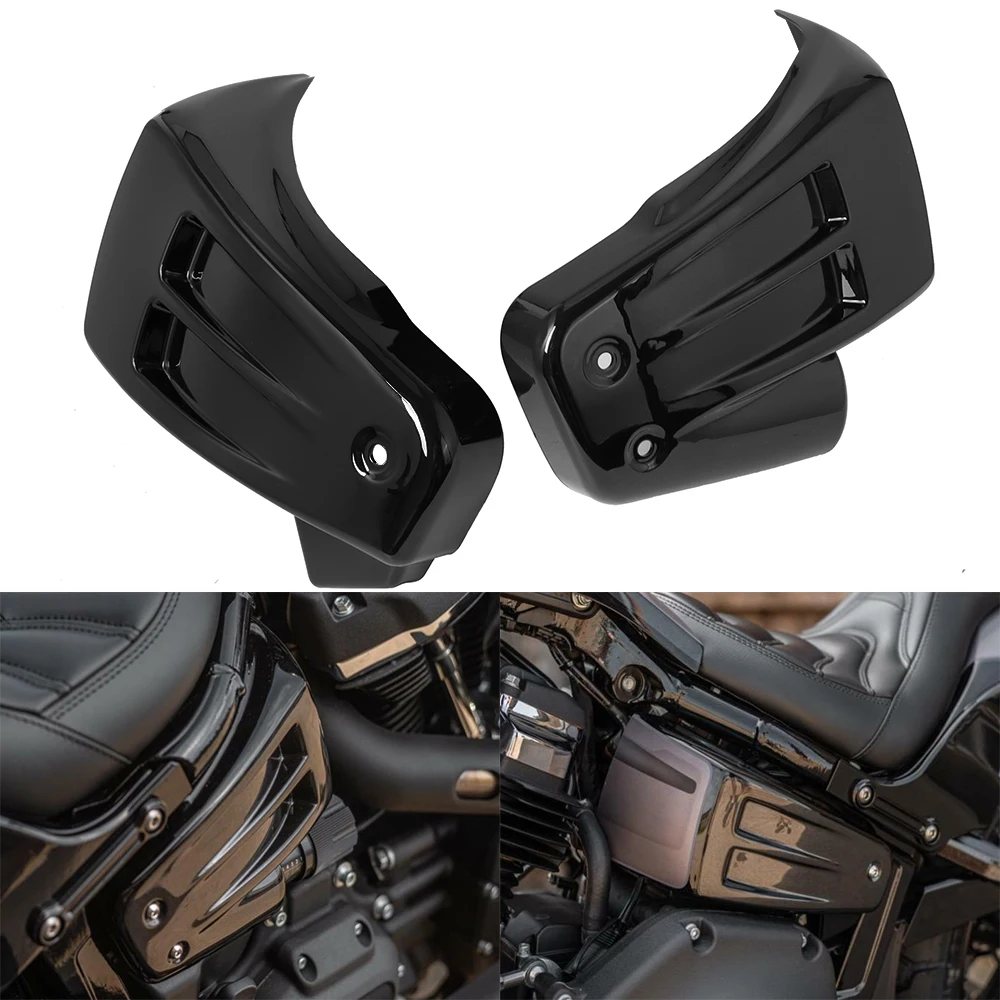 

Motorcycle Vivid Black Left & right Battery Side Cover Fairing For Harley Softail Fat Boy FLFB 2018-2022 2021