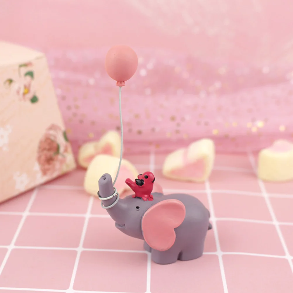

1pc Dessert Table Decor Wedding Resin Elephant Cake Figurine Toppers Resin Elephant Ornaments Centerpieces