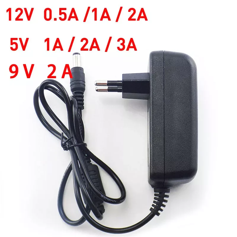 

NEW2022 AC 100-240V to DC 5V 12V 9V 1A 2A 3A 0.5A Power Adapter Supply Converter charger EU US Plug 5.5mm x 2.1 2.5mm for CCTV L