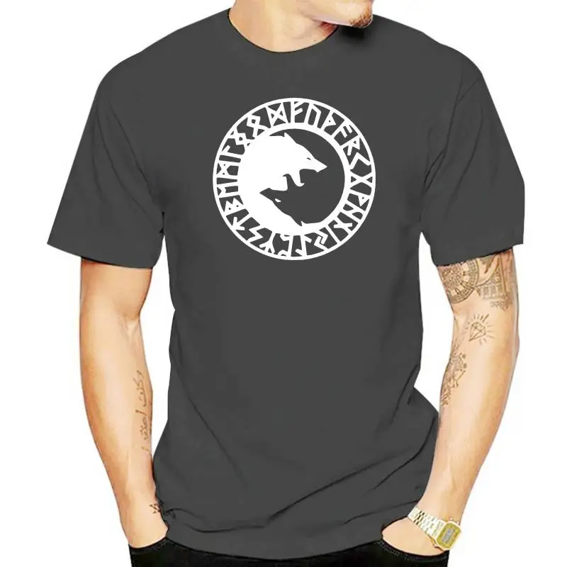 

VIKING Nordic Yin Yang Wolf runes T-shirt t shirt
