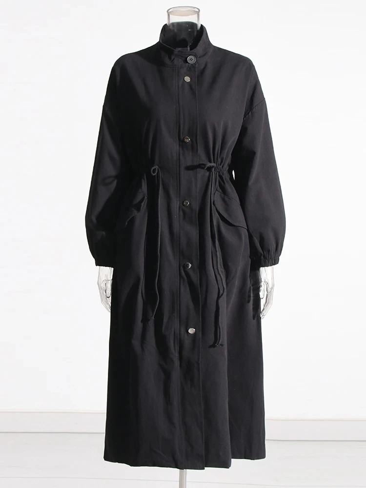 Женский однотонный Тренч на завязках с длинным рукавом и отворотом