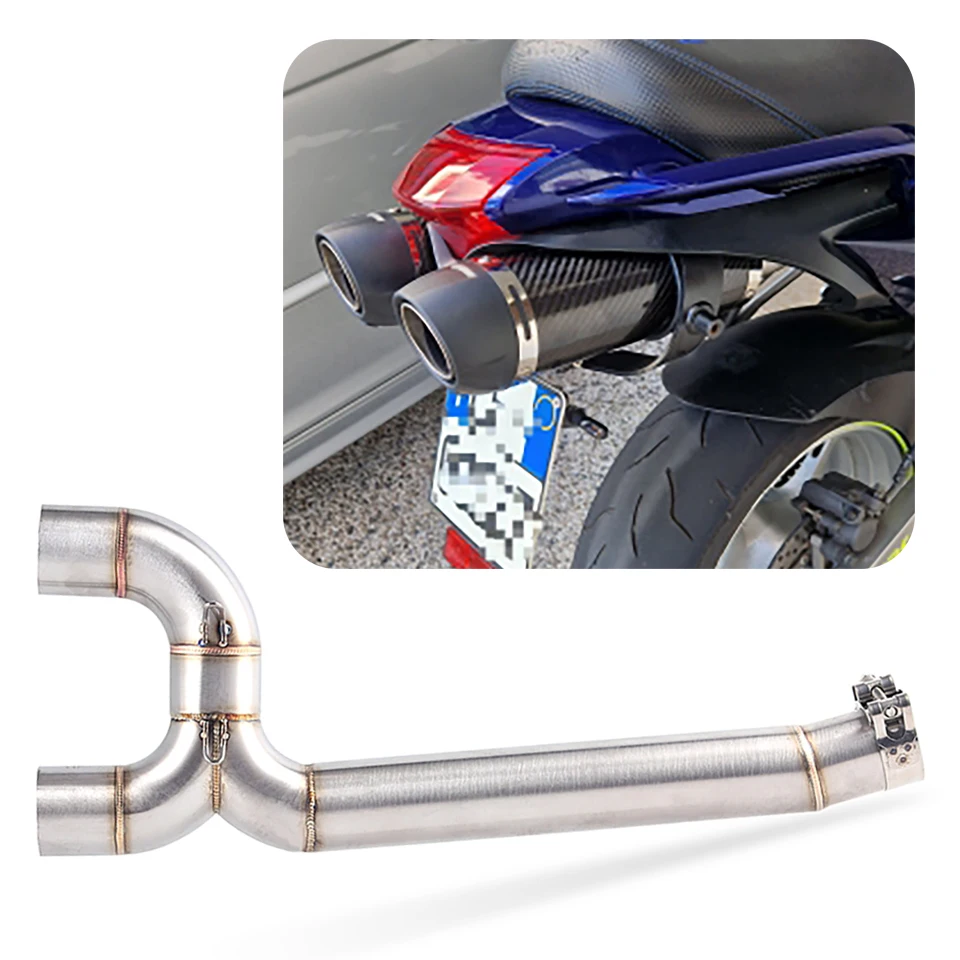 

Motorcycle Exhaust Middle Pipe Link Connect Motorbike Accessories For Yamaha FZ6 FZ6N FZ6S 2004-2009 fz6 exhaust fz6n muffler