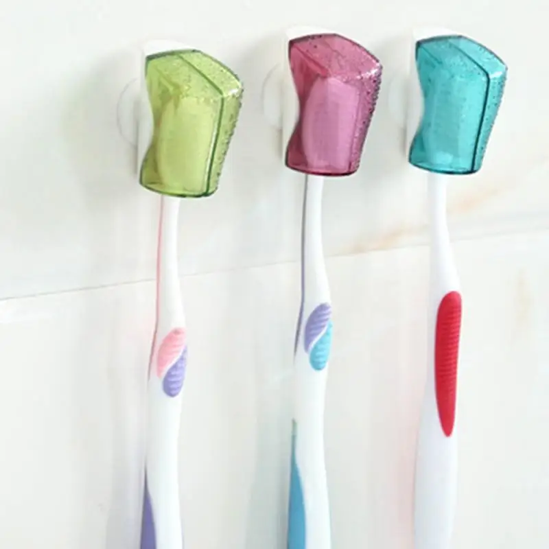 

Suction Cup Toothbrush Holder Protector Toothbrush Head Cover Wall Mounted Plastic Storage Case Travel Bathroom Home Hotel