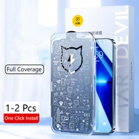 smartdevil one click install tempered iphone for iphone 13 12 screen protector full cover for iphone 13 pro max protective film