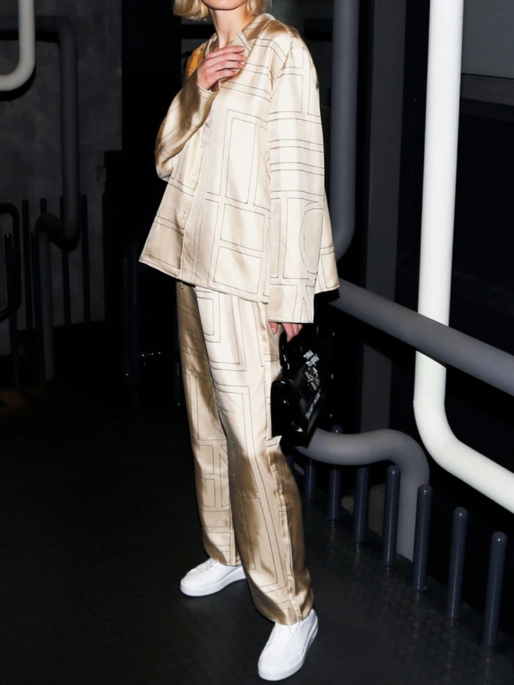 

Женские брюки, Новинка лета 2022, женские новые повседневные брюки с геометрической вышивкой, прямые брюки с высокой талией/рубашка с Кулиско...