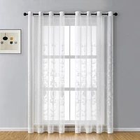 european style white embroidery curtain gauze balcony living room bay window voile curtain coffee home bedroom textile decoratio
