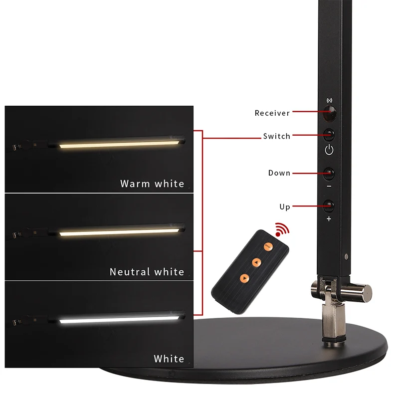 Вращающаяся настольная лампа на длинной ножке Складная регулируемая