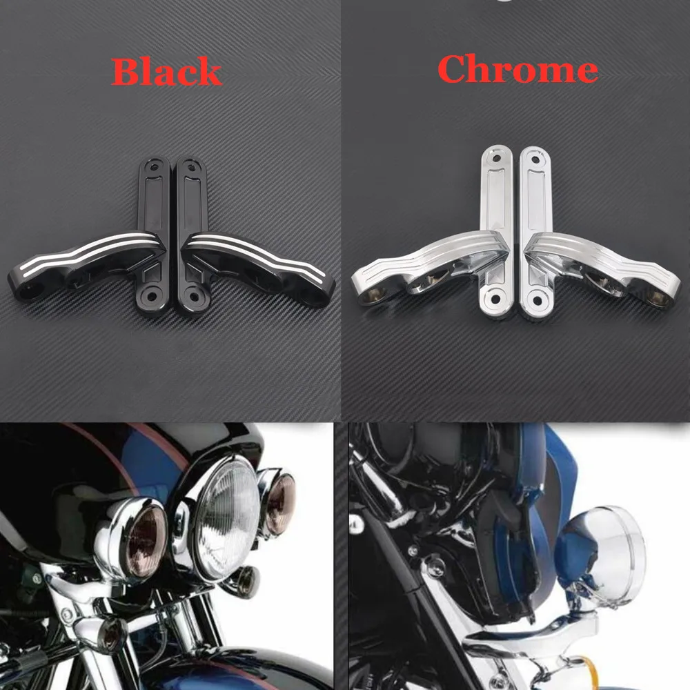 

Motorcycle Fog Light Holder Turn Signal Bracket Auxiliary Lighting For Harley Touring Road King Electra Glide FLHX FLHXS 1997-22