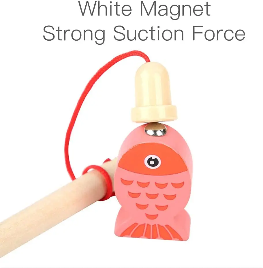 Деревянная Магнитная настольная игрушка для рыбалки набор рыболовных пазлов с