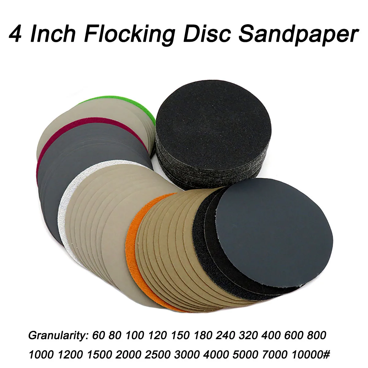 

5Pcs Size 6 Inch, Diameter 150mm Wet and Dry Flocking Disc Sandpapers Granularity 60 - 10000# for Jade Grinding and Polishing
