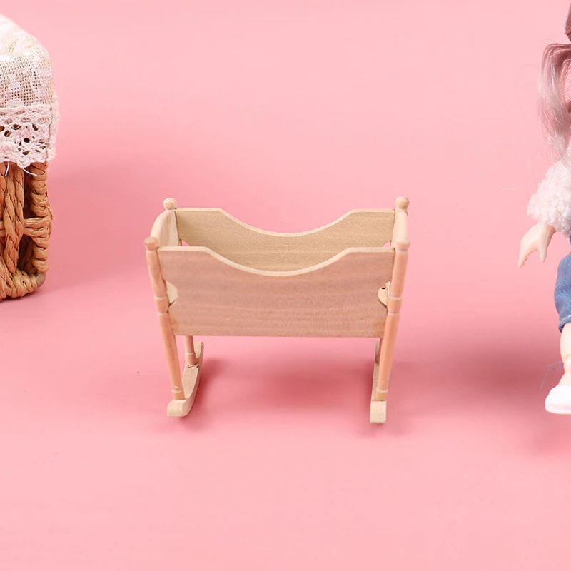 1:12 Миниатюрный Кукольный домик мебель деревянная детская кровать детские