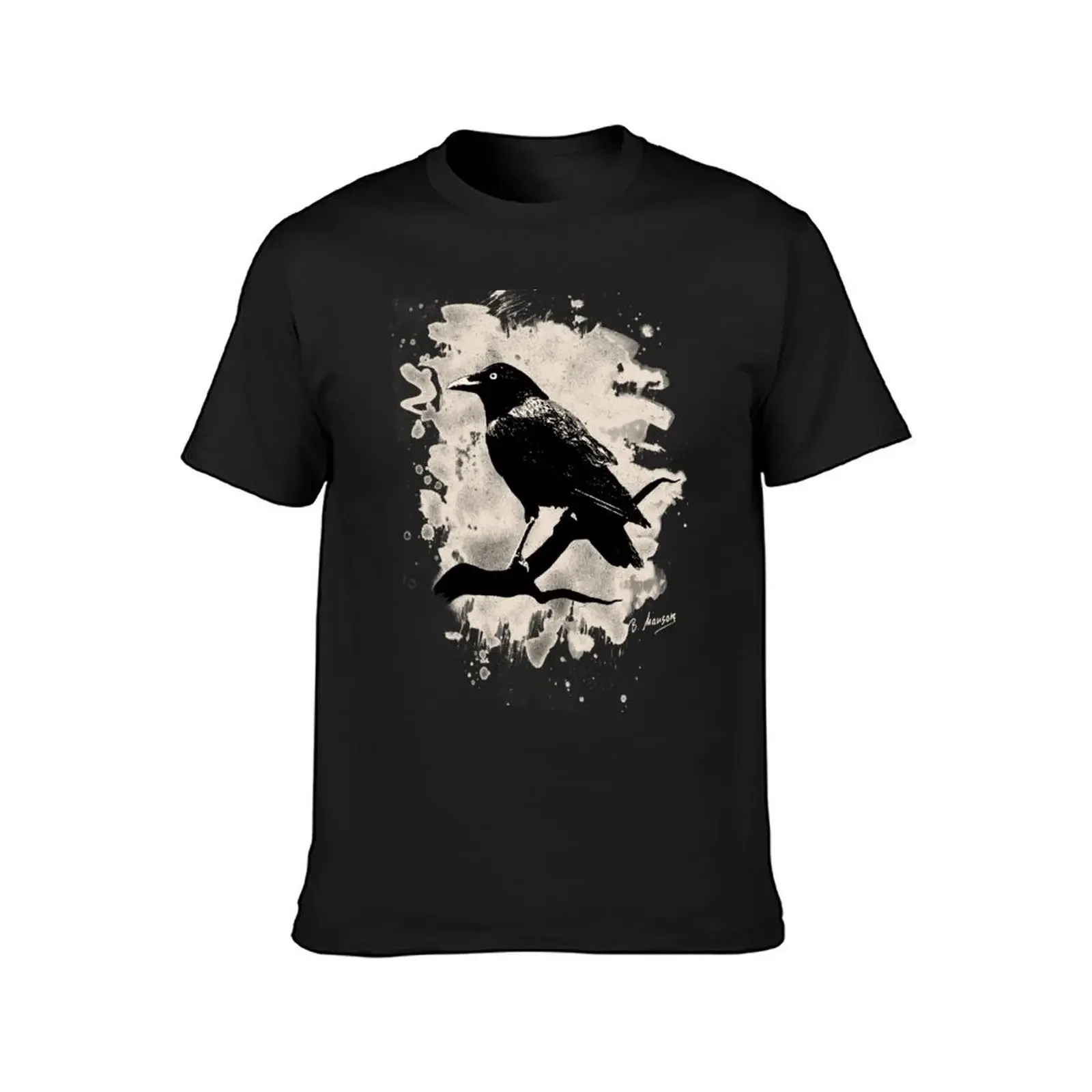 Crow bleached (creme white) T-Shirt blacks oversized t shirts for men |