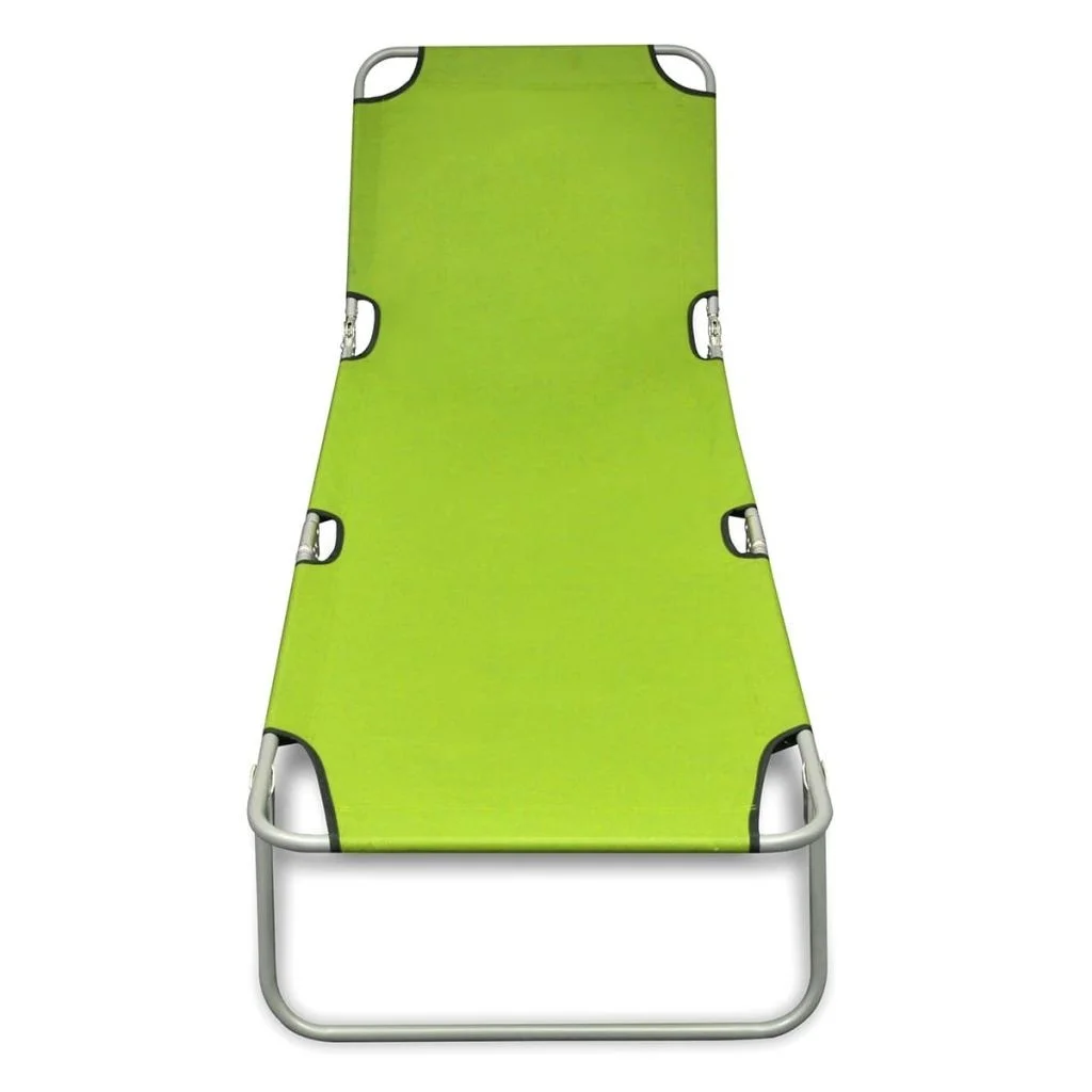 

Foldable Sunlounger with Adjustable Backrest Apple Green