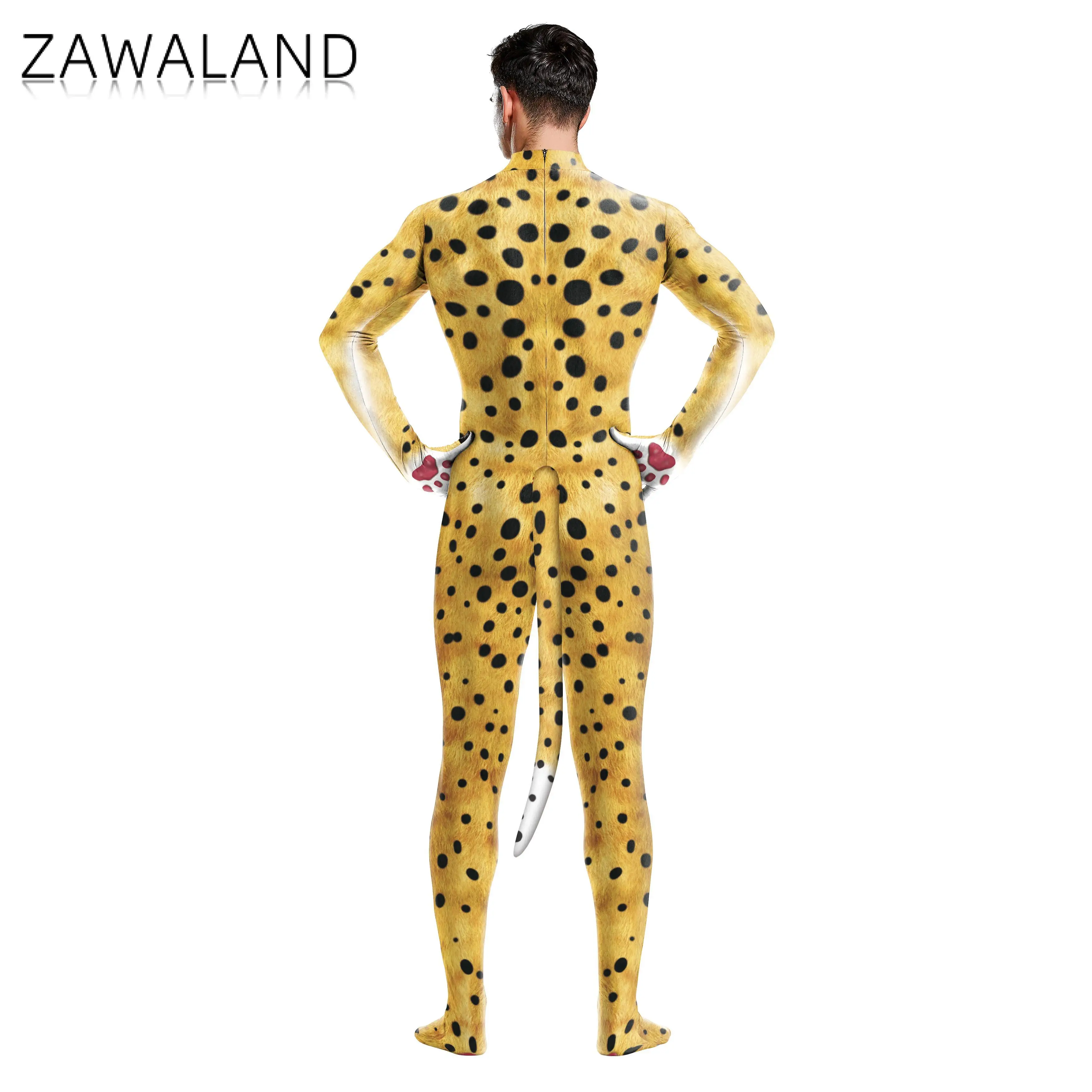 Костюм на Хэллоуин Zawaland Zentai мужской комбинезон для косплея с животными